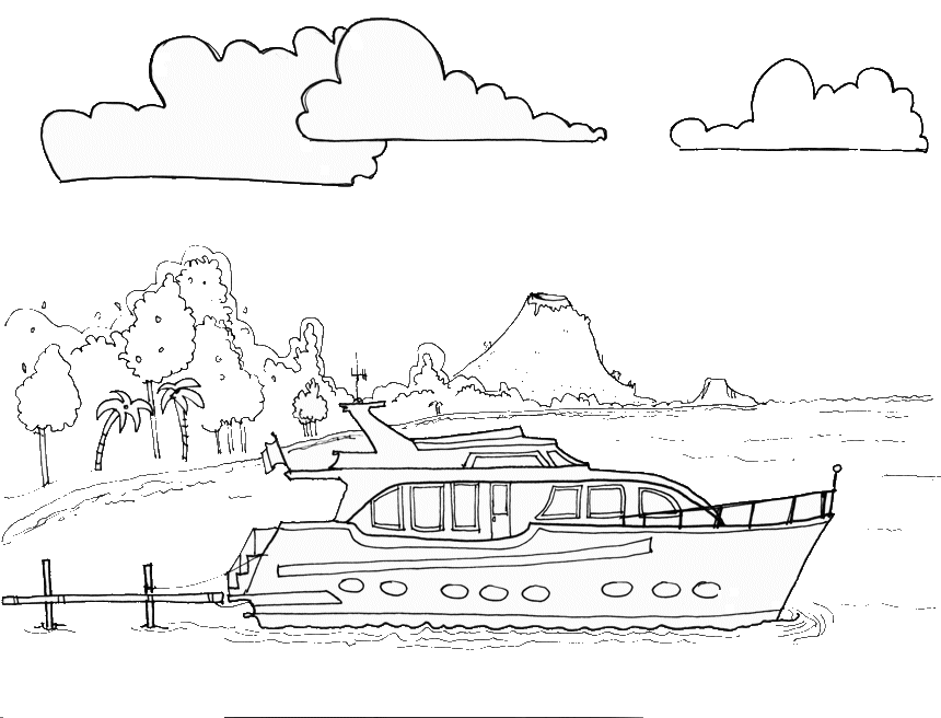 Boat coloring pages