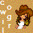 Cow girl icon graphics